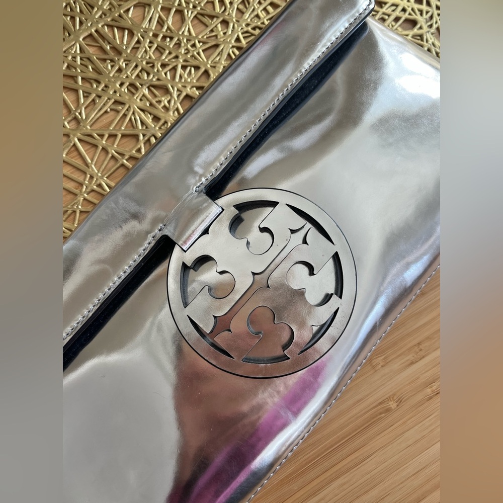 Tory Burch Silver Clutch Bag - Picture 2 of 8
